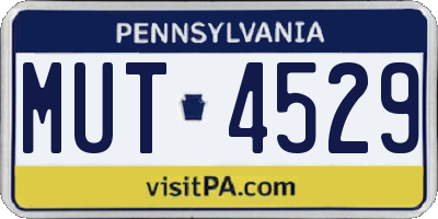 PA license plate MUT4529