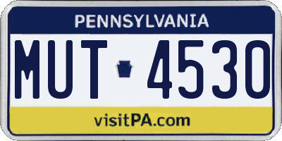 PA license plate MUT4530