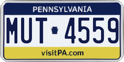 PA license plate MUT4559