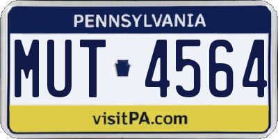 PA license plate MUT4564