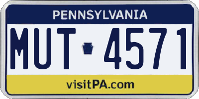PA license plate MUT4571