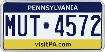 PA license plate MUT4572