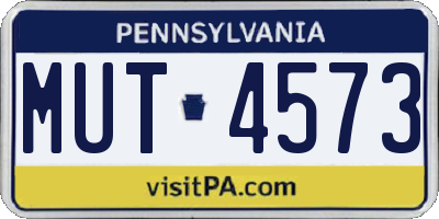 PA license plate MUT4573
