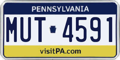 PA license plate MUT4591