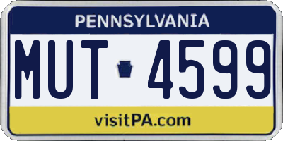 PA license plate MUT4599