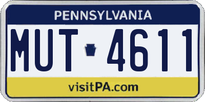 PA license plate MUT4611