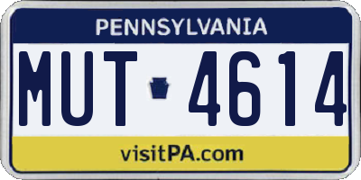 PA license plate MUT4614