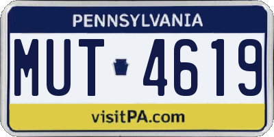 PA license plate MUT4619