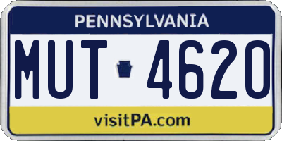 PA license plate MUT4620