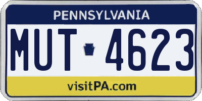 PA license plate MUT4623