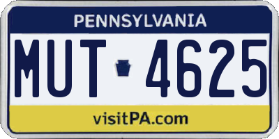 PA license plate MUT4625