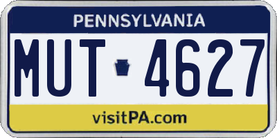 PA license plate MUT4627