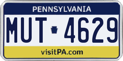 PA license plate MUT4629