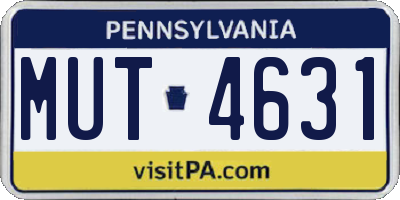 PA license plate MUT4631