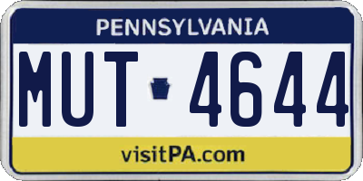 PA license plate MUT4644