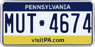 PA license plate MUT4674