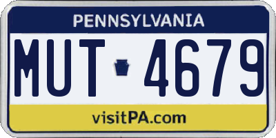 PA license plate MUT4679