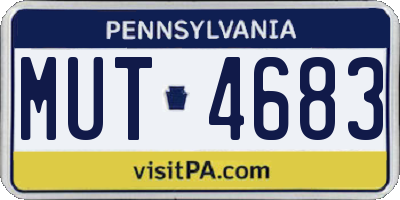 PA license plate MUT4683