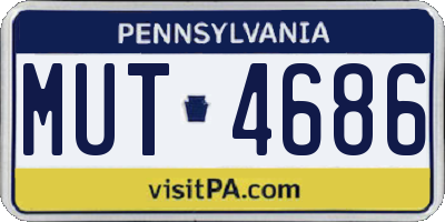 PA license plate MUT4686