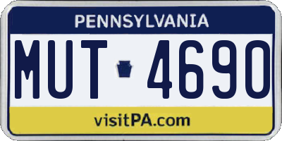 PA license plate MUT4690
