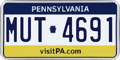 PA license plate MUT4691