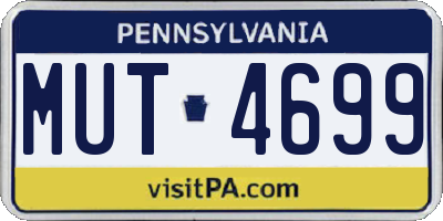 PA license plate MUT4699