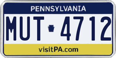 PA license plate MUT4712