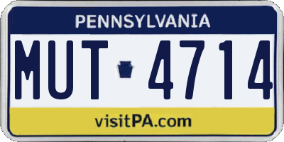 PA license plate MUT4714
