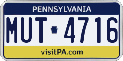 PA license plate MUT4716