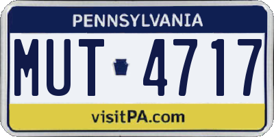 PA license plate MUT4717
