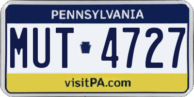 PA license plate MUT4727