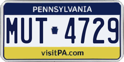 PA license plate MUT4729