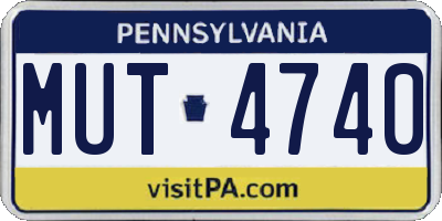 PA license plate MUT4740
