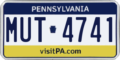 PA license plate MUT4741