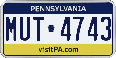 PA license plate MUT4743