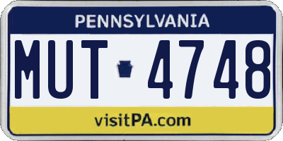 PA license plate MUT4748