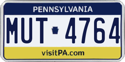 PA license plate MUT4764