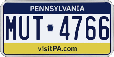 PA license plate MUT4766