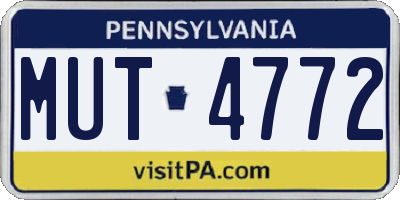 PA license plate MUT4772