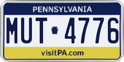 PA license plate MUT4776