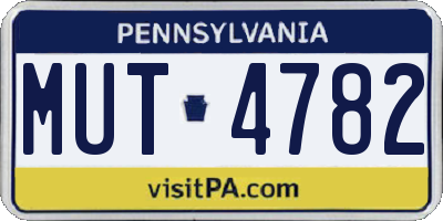 PA license plate MUT4782