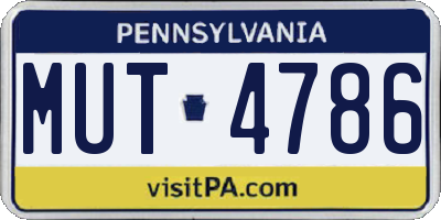 PA license plate MUT4786