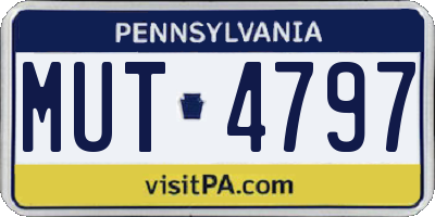 PA license plate MUT4797
