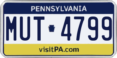 PA license plate MUT4799