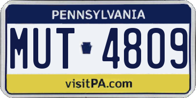 PA license plate MUT4809