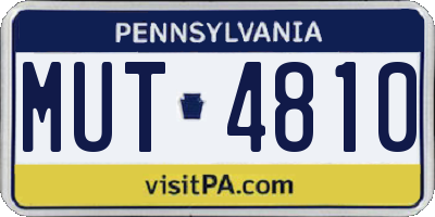 PA license plate MUT4810