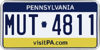 PA license plate MUT4811