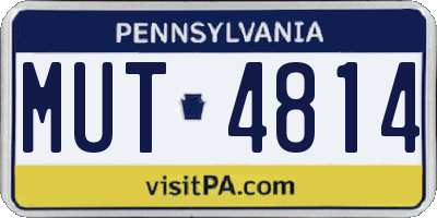 PA license plate MUT4814