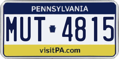PA license plate MUT4815