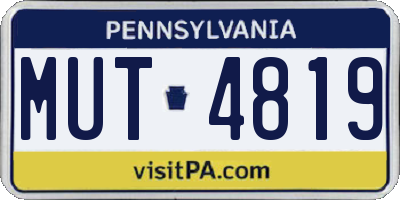 PA license plate MUT4819